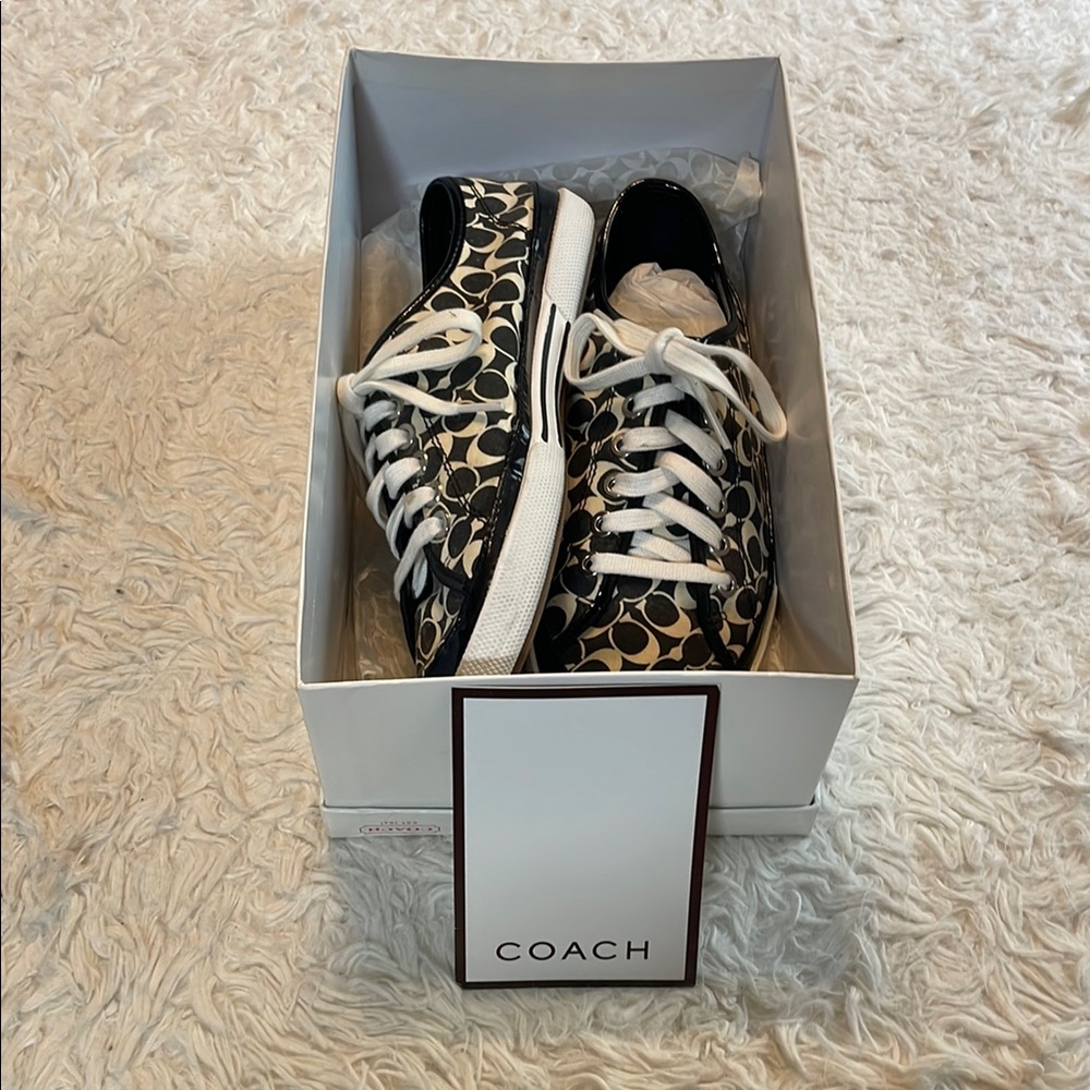 Coach Etta Black And White Sneakers 9m